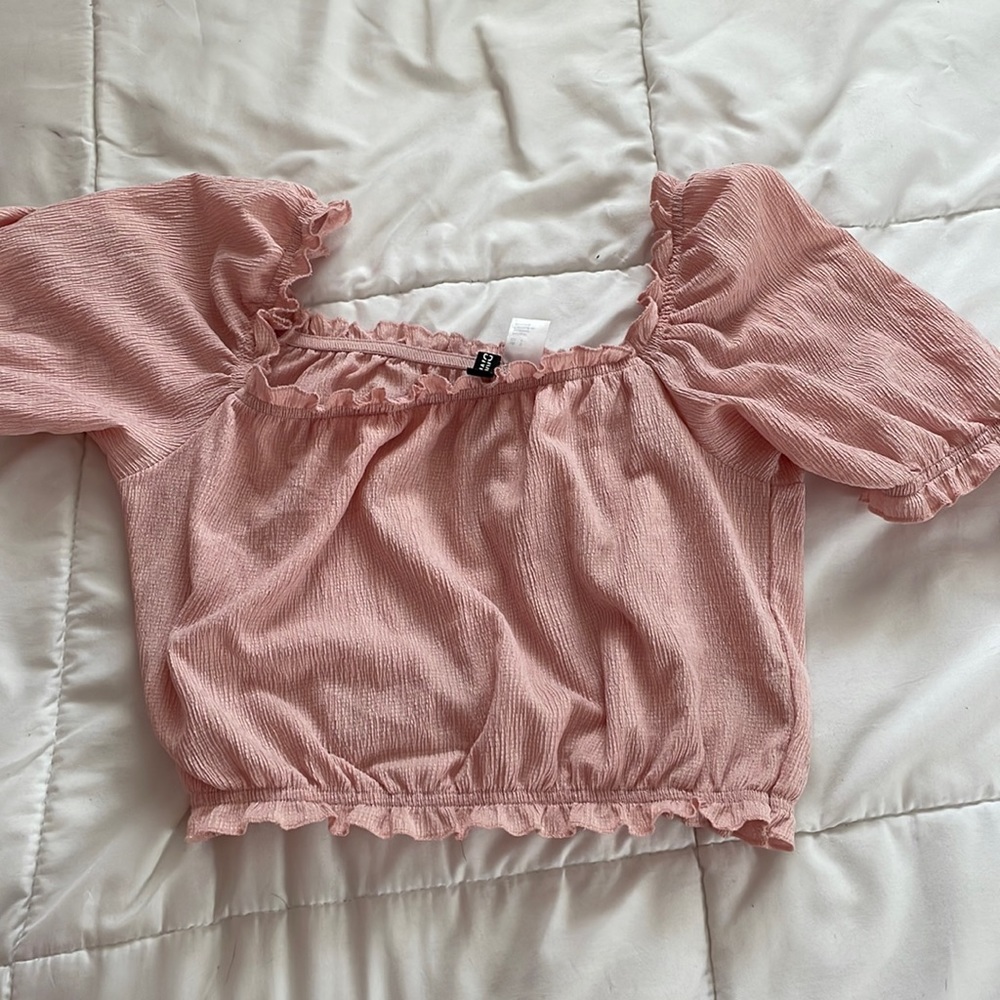 pink crop top
